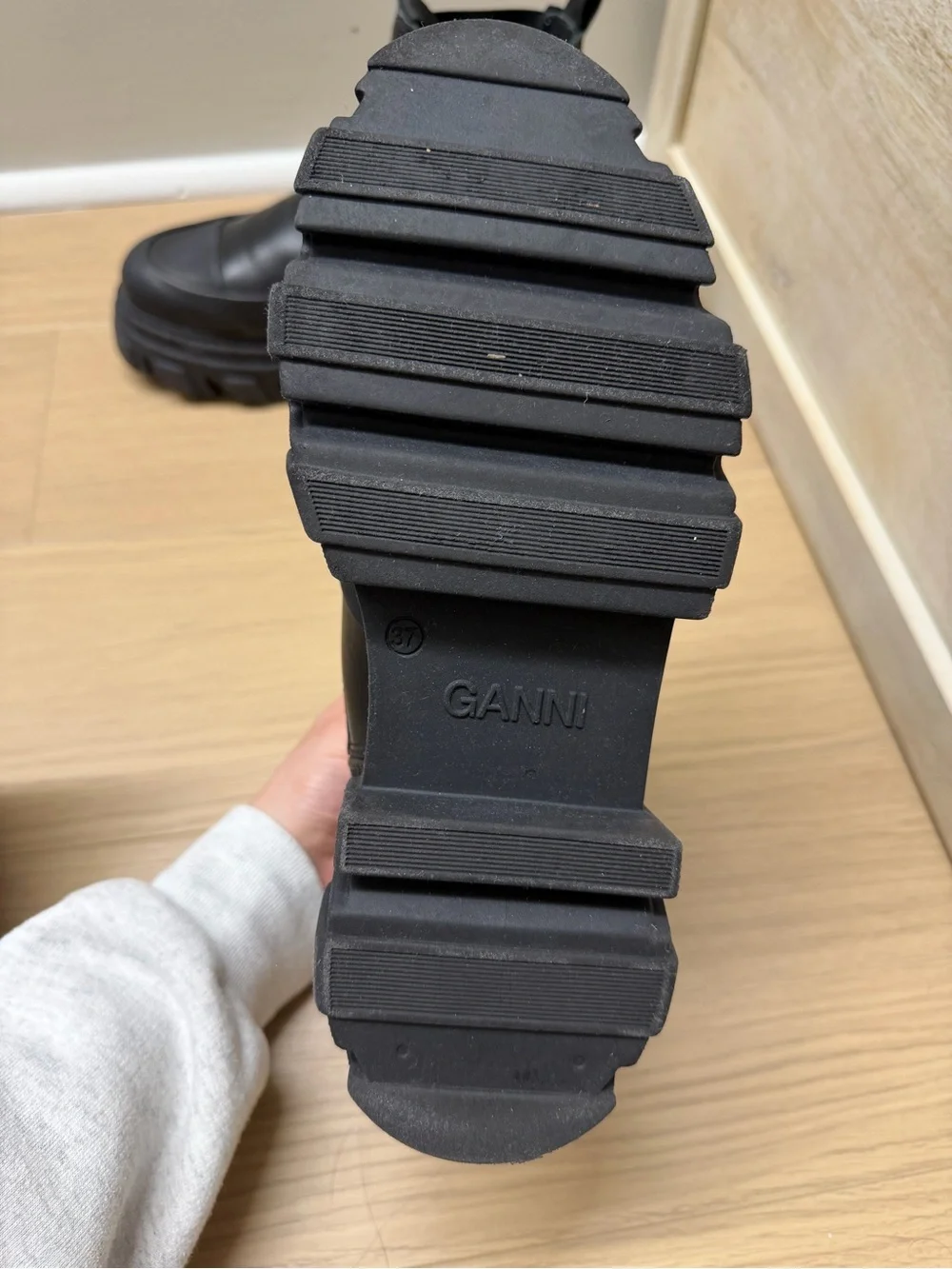 Ganni Black Chunky Lug Chelsea Boots